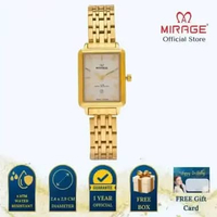 Mirage Jam Tangan Wanita Analog 8847 L Gold Original Stainless Plat Hitam