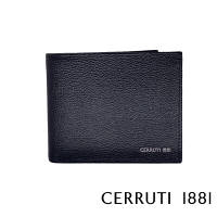 【Cerruti 1881】義大利百年精品 義大利頂級小牛皮12卡短夾皮夾 CEPU05400M(黑色 贈禮盒提袋)