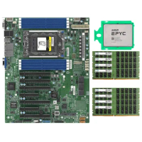 AMD EPYC 7702 CPU 64 Cores + Supermicro H12SSL-i Motherboard +256GB 2666MHz RAM