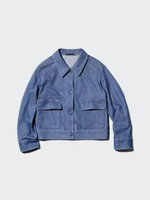 UNIQLO Jaket Rileks Jersey Relax Jacket wanita Blue M