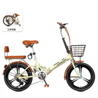 New Foldable Bicycle Women's Ultra-Light Portable Small Variable Speed Scooter 20-Inch Installation-Free Bicycle Adult