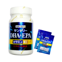 【Suntory 三得利】魚油DHA&EPAx1瓶+20包隨手包(共200顆)