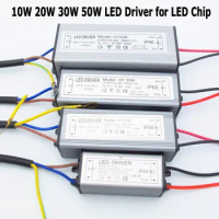 Enough Power Waterproof 10W 20W 30W 50W LED Driver for High Power LED Chip COB SMD LED Beads For Floodlight Spotlight