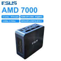 【NEW】ESUS Mini PC Intel 11th Gen AMD7000 Mini Pocket PC 8GB 256GB 1000M WiFi6 PC Gamer Desktop Gaming PC Computer Win10/11
