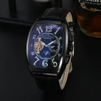 FRANCK MULLER Man Watch Tonneau Automatic Watch with Free Shipping Waterproof Luxury Gift Clock Mechanical Watch for Men Leather