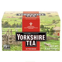 【知名連鎖咖啡廳指定用茶】英國Taylors泰勒茶- 泰勒 約克夏紅茶 紅牌 茶包 YORKSHIRE TEA 125g(40小包)