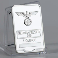 German coin collection,1oz 999 fine Silver Plated Bar with Eagle coin GERMAN WW2 IRON CROSS OF SILVER BAR