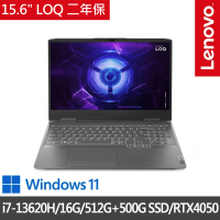 【Lenovo】15.6吋電競特仕筆電(LOQ/82XV008CTW/i7-13620H/8G+8G/RTX4050/512G+500G SSD/暴風灰/二年保)