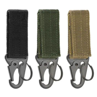 10Pcs Tactical Hanging Keychain Nylon Webbing Carabiner Belt Triangle Key chain For Outdoor Climbing Camping Tool Accessory