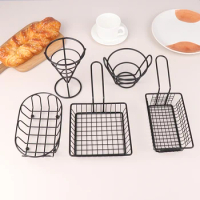 1Pc Mini French Deep Fryers Basket French Fries Baskets Net Mesh Chip Kitchen Tool Stainless Steel Fryer Home tableware