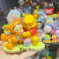 Miniso Blind Box Winnie Disney The Pooh Old Friends Party Mysterious Surprise Box Figure Tigger Eeyore Piglet Model Toy Gift