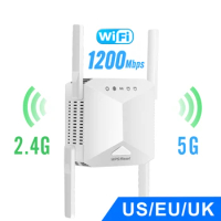 5G WiFi Repeater Wifi Amplifier Long Range Wifi Extender 2.4G 5Ghz Network Signal Wifi Booster 1200Mbps Wireless Wi-fi Repeater