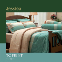 Jessica ชุดเครื่องนอน 6 ฟุต พิมพ์ลาย คุณภาพเยี่ยม ผ้าปู+ผ้านวม ชิ้น