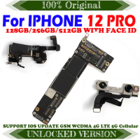 512GB 256G Free Shipping CleaniCloud Full Working Original Mainboard for iPhone 12 Pro Motherboard with Face ID Main Logic Board