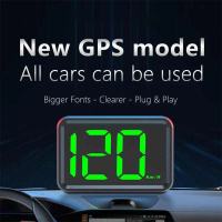 IUGG COD GPS KMH MPH HUD เครื่องวัดความเร็วดิจิตอล Head Up Display ความเร็วแบบอักษรขนาดใหญ่สำหรับรถย