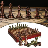 Medieval Chess Sets With Magnetic Chess board 32 Chess Pieces Table Board Games Figure Sets
