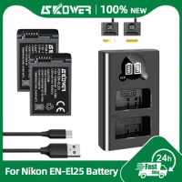 SKOWER EN-EL25 Battery For Nikon Camera Z50 ZFC Z30 With ENEL25 USB LCD Dual Charger