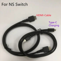 2pcs Replacement for Nintendo Switch NS Console HDMI-Compatible TV Stand Connect Video Cable or Type-c Charging Type C USB Cable