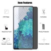 (Fingerprint Doesn't Work) For Samsung Galaxy S20 FE 5G / 4G 3pcs Private Tempered Glass Camera Lens Privacy Screen Protector
