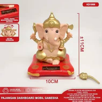 Pajangan Dashboard Mobil Dewa Uang Rejeki/Budha/Ganesha/Kwan Im-Hiasan Solar Power Premium DUA WARNA
