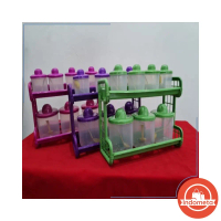 Rak Bumbu Mercury Tempat Bumbu 2 Susun Plastik 7 Wadah Kitchen Set SSST419