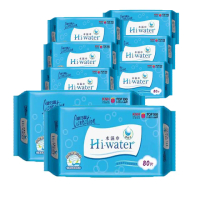 【康乃馨】Hi-Water 水濕巾80片x24包/箱*2 (共48包)(隨機出貨限量款包裝)