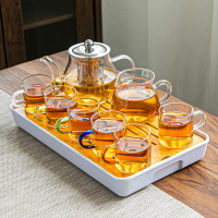耐熱玻璃功夫茶具套裝家用泡茶器透明茶杯帶把紅茶花茶壺辦公茶壺