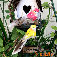仿真鳥 仿真小鳥模型花園庭院創意布景幼兒園裝飾品擺件羽毛泡沫彩色假鳥 快速出貨