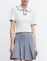 เสื้อถักนิตติ้ง Lettuce - สีขาว