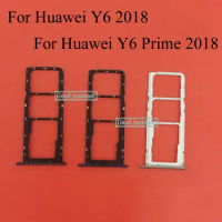 For Huawei Y6 2018 / For Huawei Y6 Prime 2018 Sim Tray Micro SD Card Holder Slot Parts Sim Card Adapter