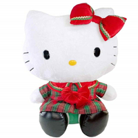 小禮堂 Hello Kitty 24吋絨毛玩偶娃娃 (蘇格蘭紋款)