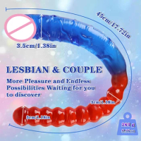 Big Double Head Realistic Dildo Long Jelly Long Dildo Vaginal Anal Plug Women Masturbator Sex Toys for Lesbian