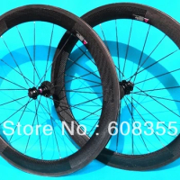 Full Carbon 3K ( glossy) Road Bike Clincher Wheelset : wheel rim 60mm