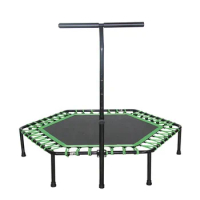 Cheap Exercise Fitness Trampoline With Handle Indoor Jumping Fitness Mini Trampoline