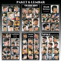 Poster Gambar Contoh Foto Model Rambut Barbershop 6 Lembar Pria
