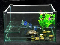 玻璃大型龜缸方形帶曬台別墅烏龜缸飼養缸巴西龜魚缸水陸家用龜缸
