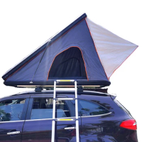Camping Aluminum 4 Person Roof Top Tent Car Rooftop Tent Triangle Clam Shell Hard Shell Top Roof Tent
