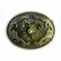 WesBuck Brand Gold Goat Metal Vintage Belt Buckle Handmade Homemade Accessories Waistband DIY Western Cowboy Rock Style