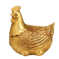 風水黃銅小母雞擺件金雞擺設生肖雞家居裝飾品工藝禮品