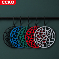 【CCKO】北歐幾何鏤空隔熱墊 鍋墊 杯墊 桌墊 餐墊 矽膠隔熱墊 5色任選