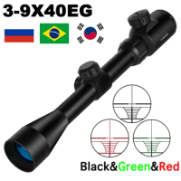3-9X40EG Optic Scope Red Green Rangefinder Illuminated Optical Sniper Rifle Scope Hunting Scopes