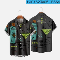2023 Summer Beach Holiday Short-sleeved Shirt Creative 3D Printed Shirt Men's Shirt Leisure Shopping Personalized Shirt