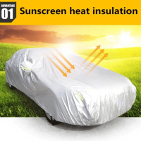 Car Cover Outdoor Protection Full Exterior Snow Cover Sunshade Dustproof Protection Cover Universal