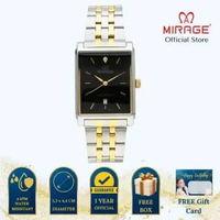 Mirage Jam Tangan Pria Analog 8667 M Silver Gold Original Stainless Plat Hitam