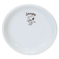【小禮堂】SNOOPY 史努比 日本製 陶瓷圓盤 點心盤 咖啡盤 金正陶器 《白 領結》