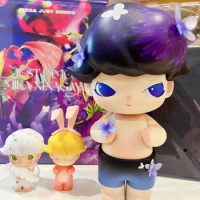 DIMOO MEGA JUST DIMOO 400% Action Figure Blue Purple Butterfly Dream Flowers Designer Toy Boy Collection Ornament