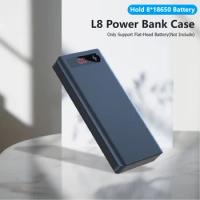Detachable L8 Power Bank Case DIY Shell 8*18650 Battery Storage Case 2 In 2 Out USB Power Bank Case For Phone Charging