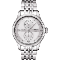 TISSOT 天梭 官方授權 LE LOCLE 力洛克雅仕機械腕錶 送禮推薦-銀/40mm T0064281103802