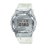 CASIO卡西歐 G-SHOCK 冰酷迷彩 金屬錶圈 半透明錶帶 GM-5600SCM-1_43.2mm