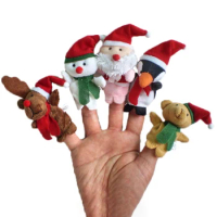 Christmas Finger Puppets Cartoon Character Modeling Finger Puppets Christmas For Kids Educational Toys Teaching Aids